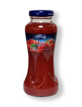 Лајф јагода 100% 0.2л стакло 1/24